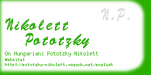 nikolett pototzky business card